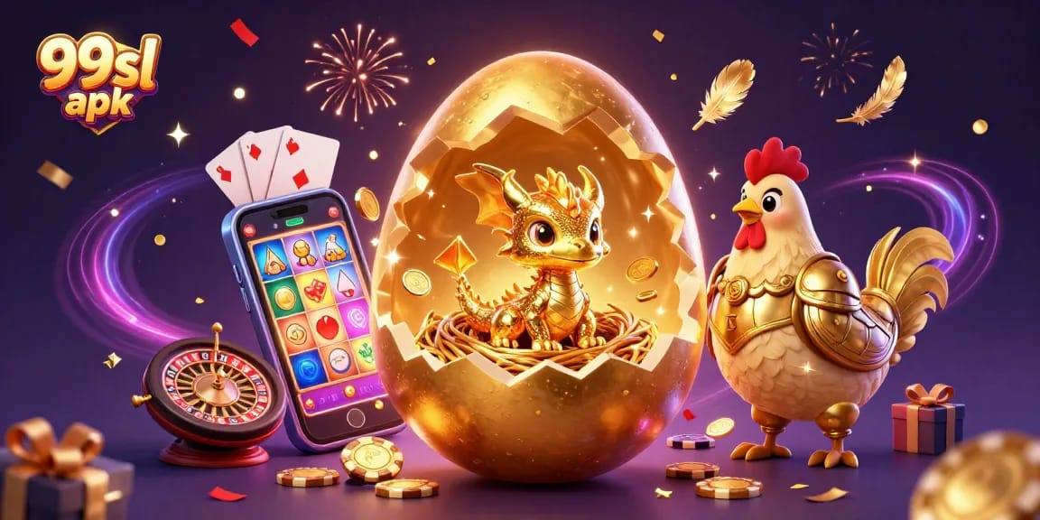 Experience thrilling wins with 99sl apk where golden dragon and poker chips rise amidst a slot game