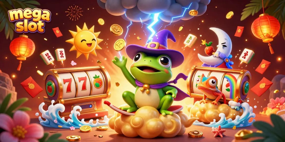 Mega slot menghadirkan penyihir sirup yang menghasilkan koin emas dalam suasana kasino yang memukau.