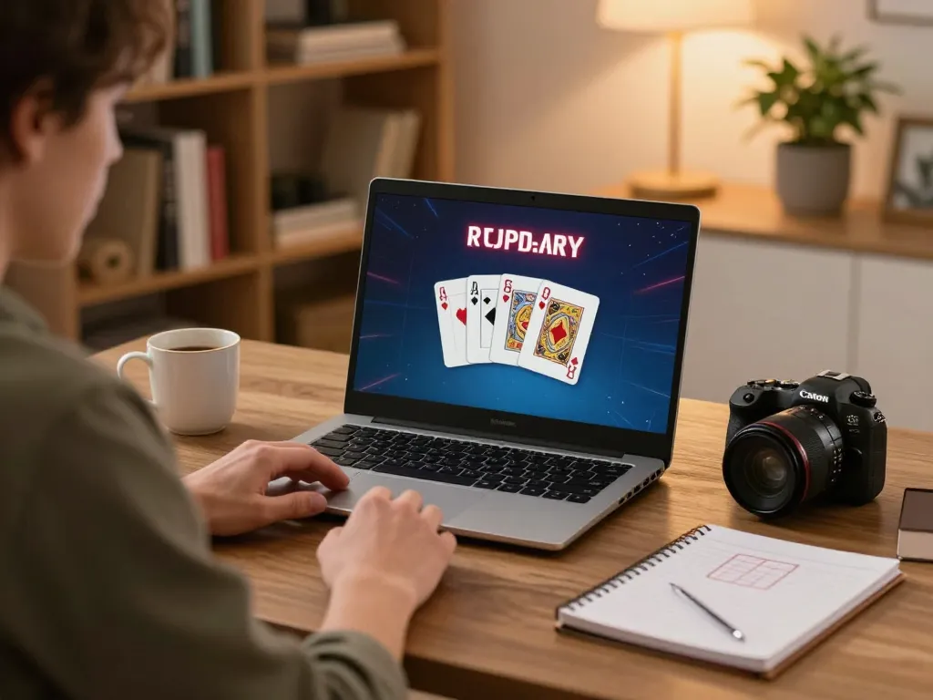 uu 88 online poker gaming session highlighting winning hand on laptop screen