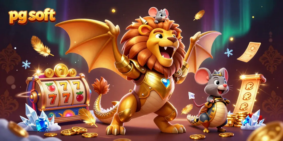 Spin the reels with pg soft in a dynamic 3D scene featuring golden armor chimera and jackpot elements.