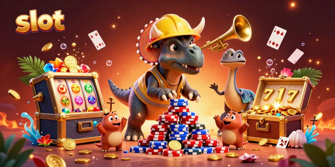 Engaging 3D illustration featuring colorful slot machines and vibrant casino elements within a dynamic scene.