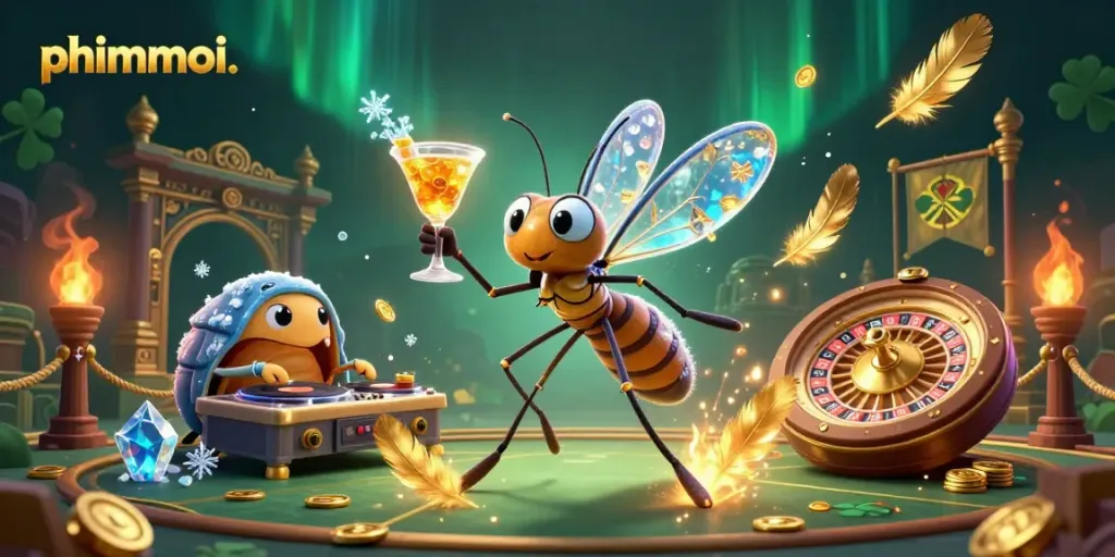 Experience the excitement of gambling with phimmoi's animated casino characters and elements.