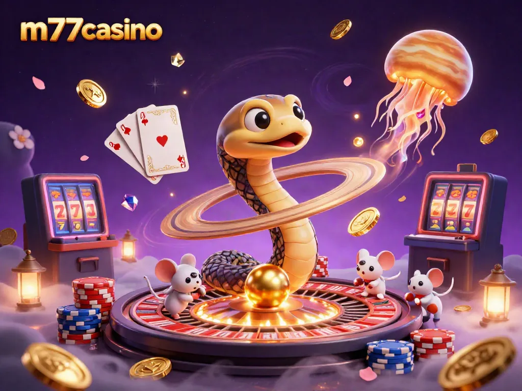 Serunya bermain di m77casino dengan ular Saturnus berputar di rolete dan astronaut tikus bertaruh.