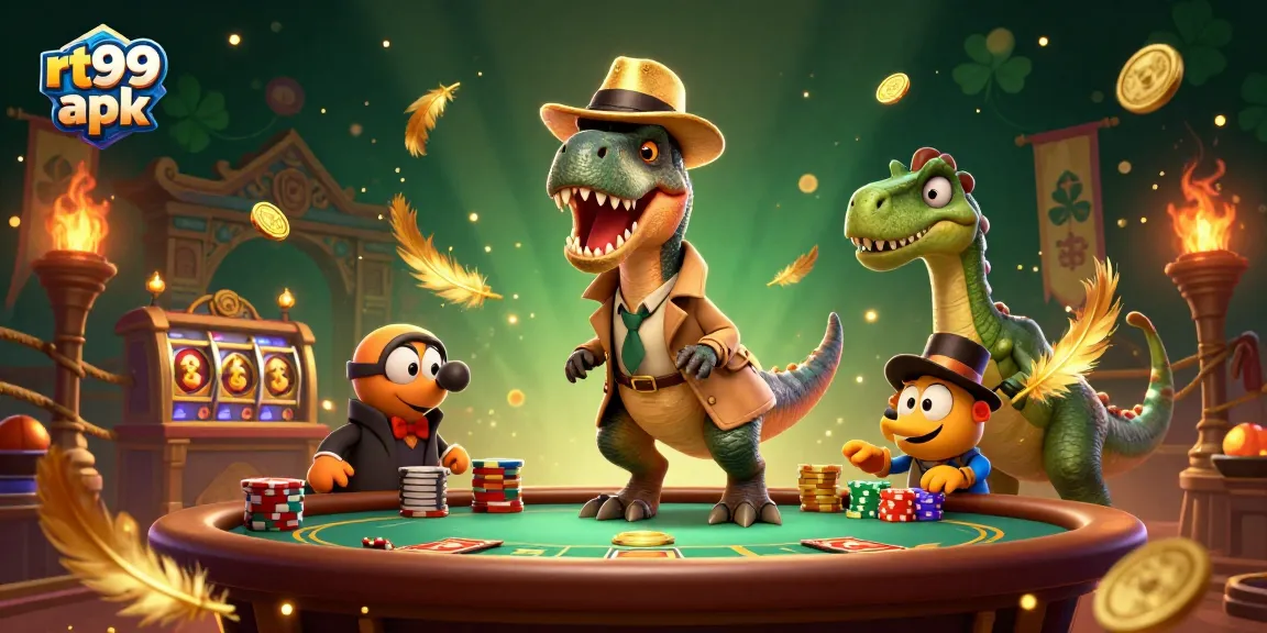Engage with rt99 apk to win big in thrilling casino scenes with dinosaurs and dynamic gaming elements.
