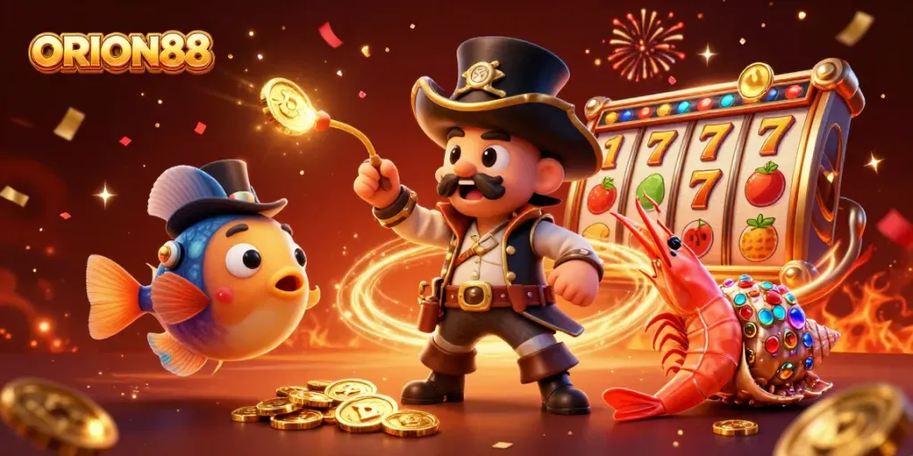 Engage with ORION88's thrilling jackpot adventures featuring vibrant 3D characters and animated elements.
