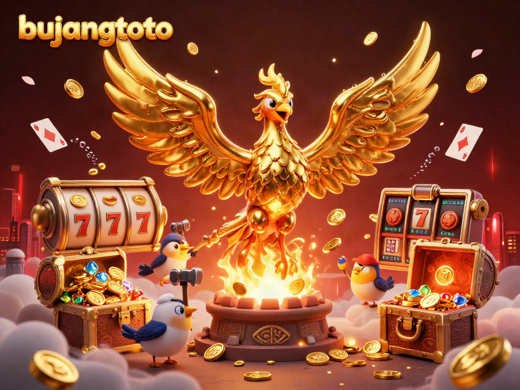 Experience the magic of bujangtoto with a golden phoenix and dynamic slot game elements.