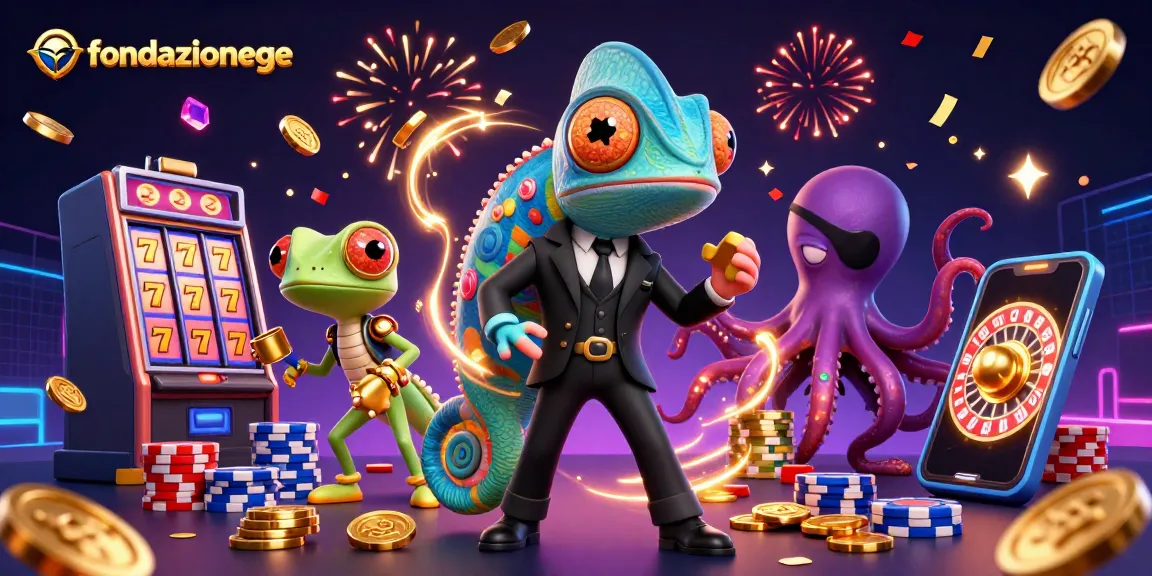 fondazionege showcases a thrilling gamble with chameleon agent, tech-savvy gecko, and villainous octopus amid casino chaos