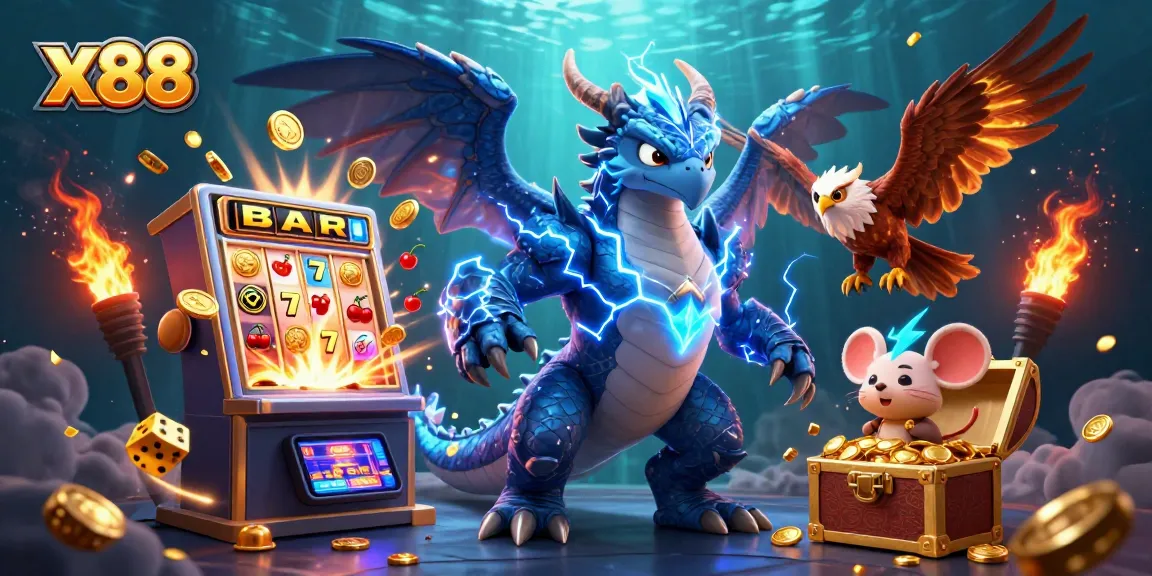 Spin the reels and win big at x88 with vibrant slot themes showcasing jackpots and dazzling game elements.