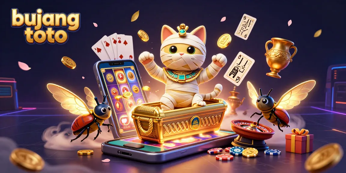 Gambarkan pengalaman bermain bujang toto dengan kucing mummy dan elemen kasino.