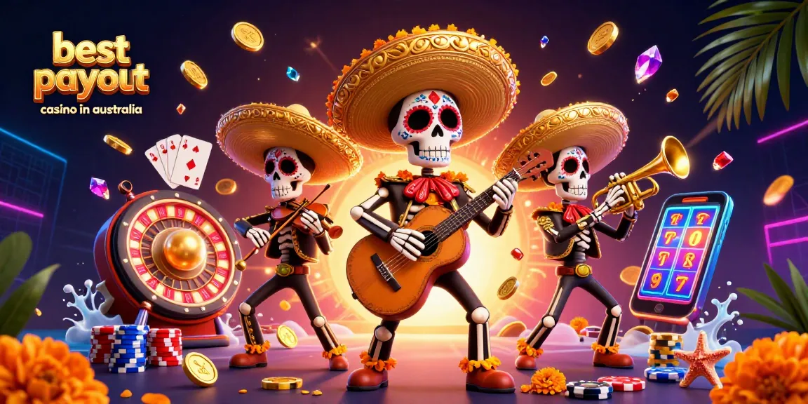 Experience the excitement of the best payout casino in Australia with colorful skeleton mariachi musicians