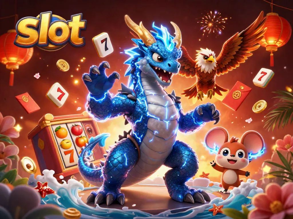 Menangkan slot dengan karakter naga petir dan elemen kasino yang dinamis.