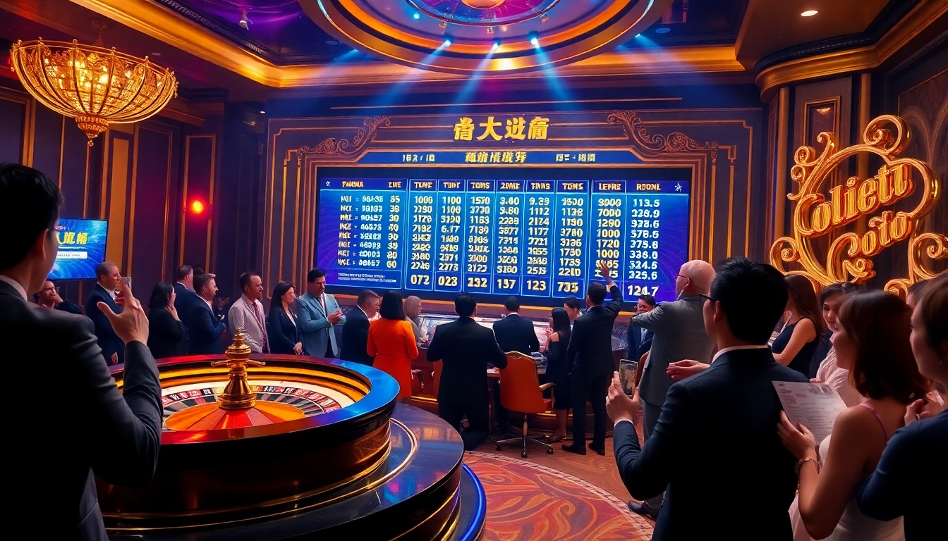 Xổ số hôm nay results displayed on a grand lottery board, capturing the excitement of winners.