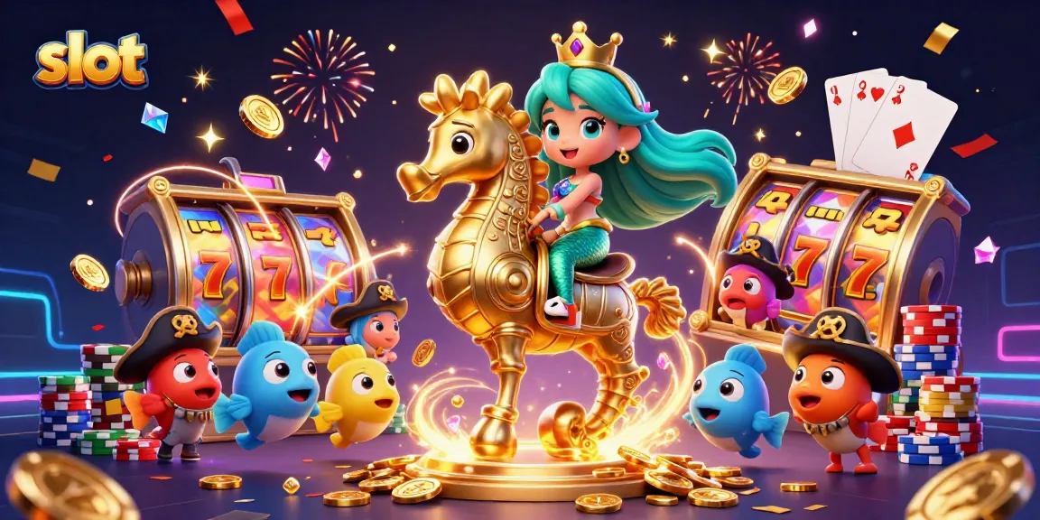 Spin winning slots with vibrant visuals and playful characters in a colorful casino scene.