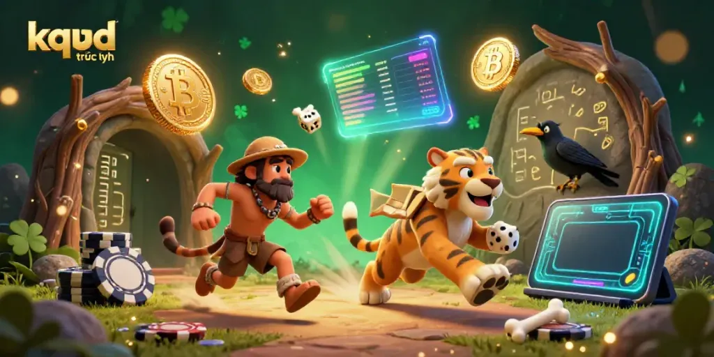 Experience kqbd trưc tuyên with a lively prehistoric casino featuring fun characters and crypto visuals.