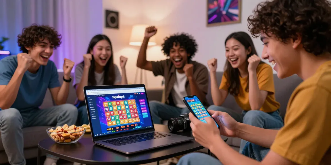 Rajatogel meriah saat teman-teman bermain togel online bersama di ruang tamu.