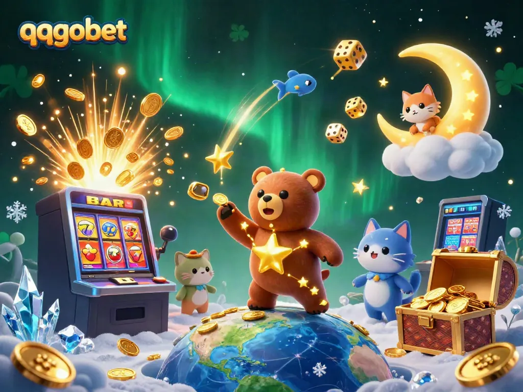 Experience the excitement of qqgobet with this vibrant, dynamic casino art, featuring colorful characters.