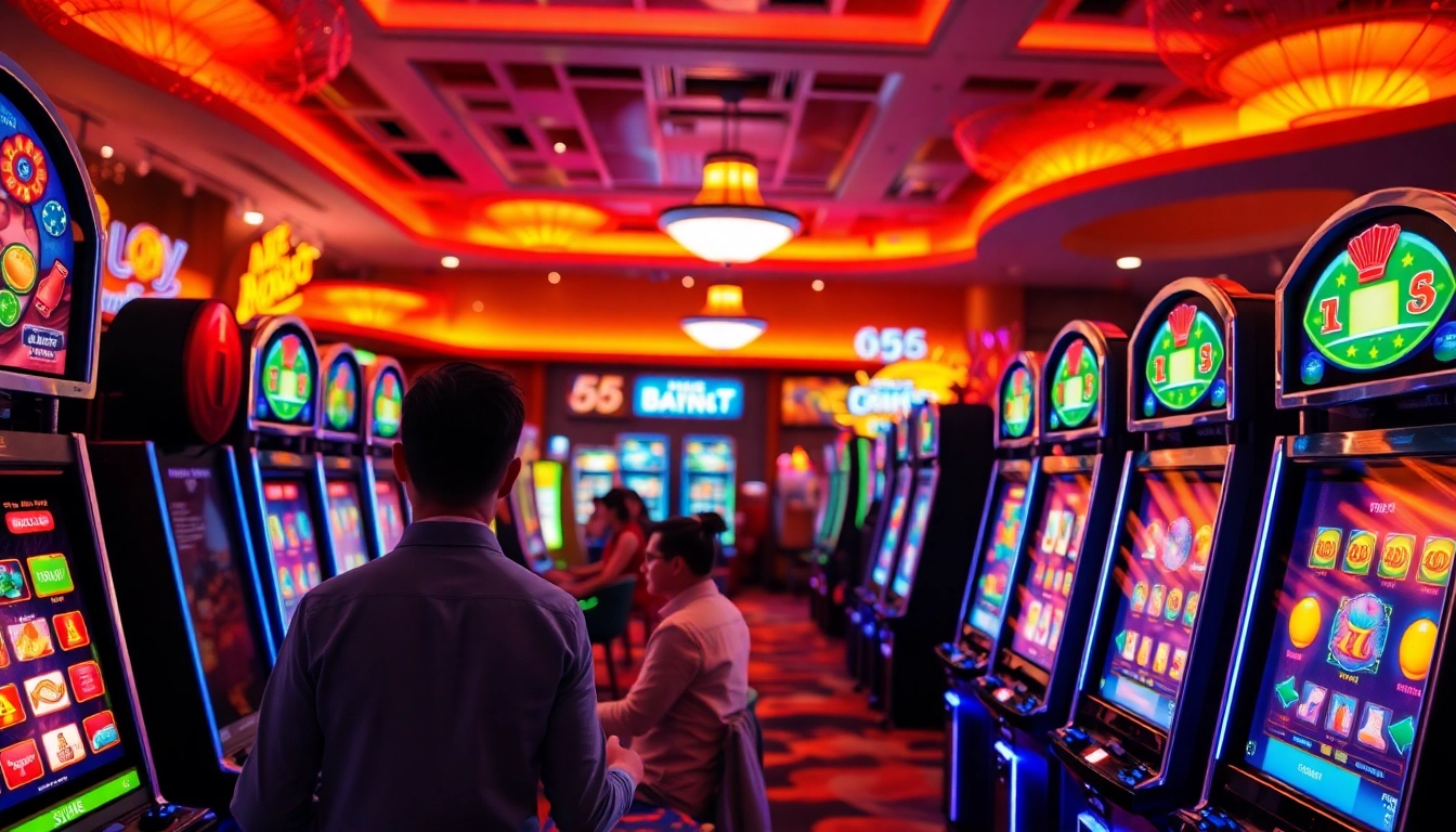 Permainan situs slot gacor yang menarik dengan pemain terlibat di kasino.