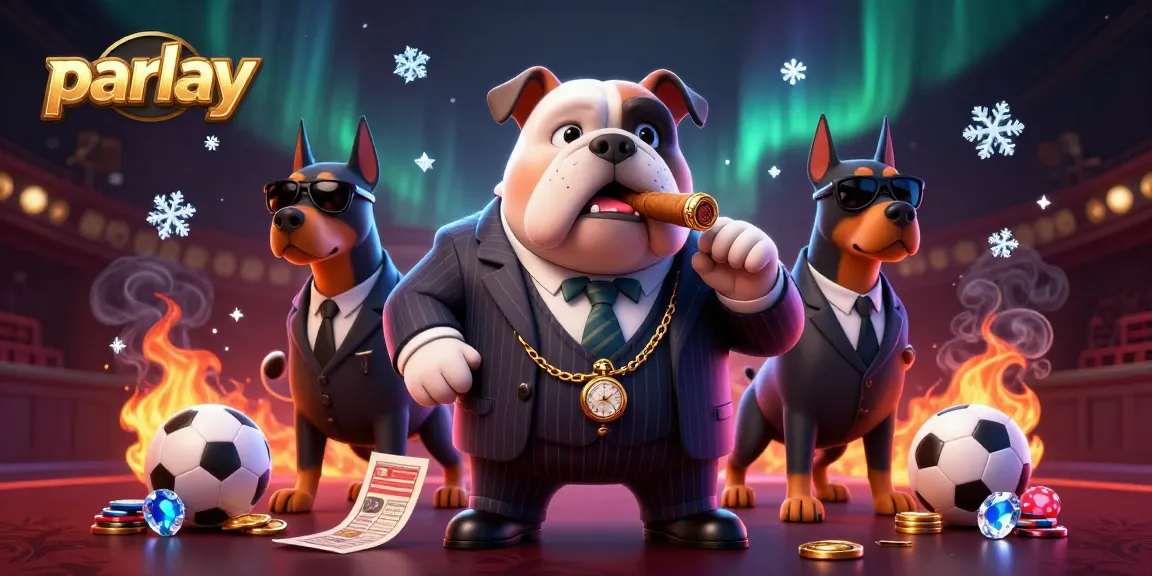 Experience thrilling parlay betting with a 3D mafia bulldog and dynamic sports setting.