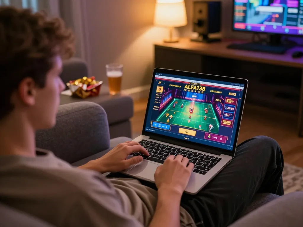 Terlibat dalam permainan di platform ALFA138, menampilkan pengalaman kasino online dengan suasana yang nyaman