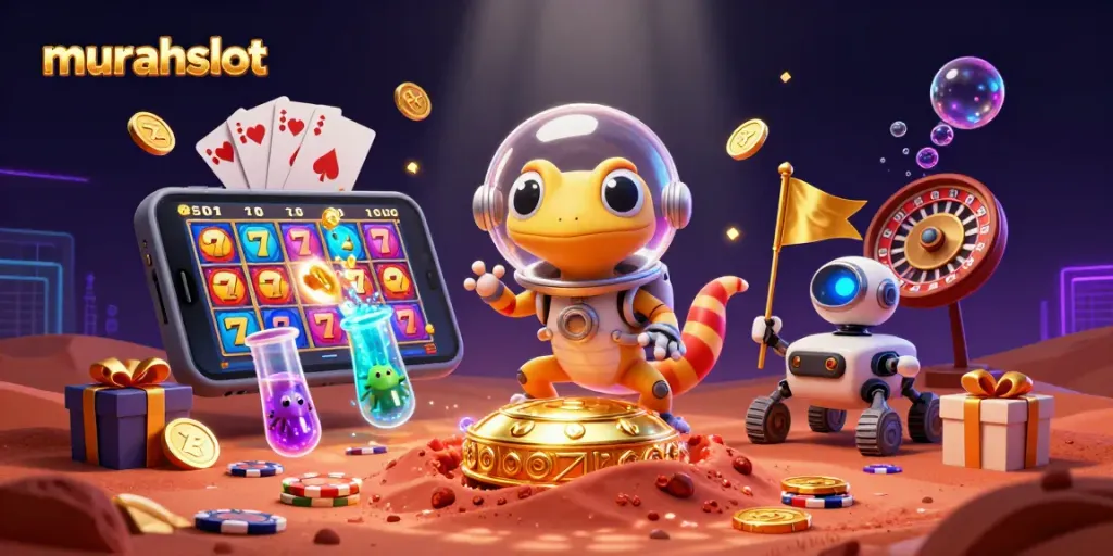Genggam peluang jackpot di murahslot saat alien menyambut kasino emas dalam ilustrasi ceria.