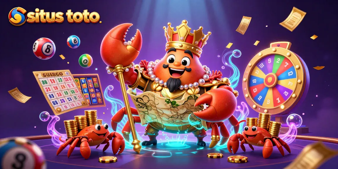 Menangkan hadiah besar di situs toto dengan ilustrasi kasino menarik yang menampilkan karakter krab emas yang mencolok.