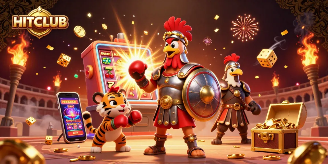 Experience the excitement of HITCLUB's online casino with vibrant games and golden rewards in a luxurious setting.