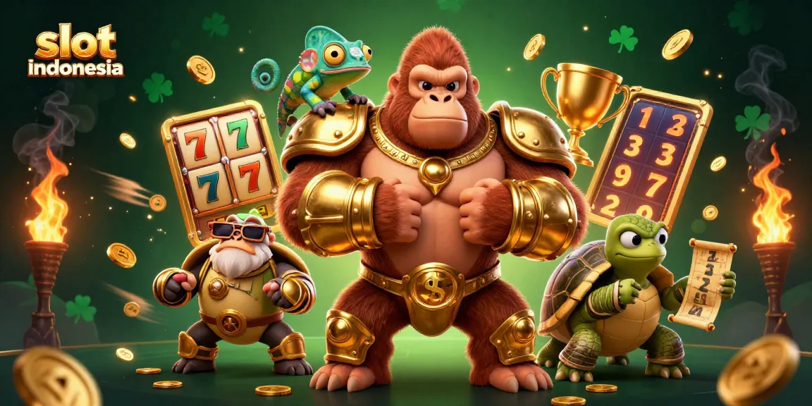 Slot Indonesia memberikan peluang jackpot dengan berbagai simbol keberuntungan yang mengelilingi karakter ikonik.