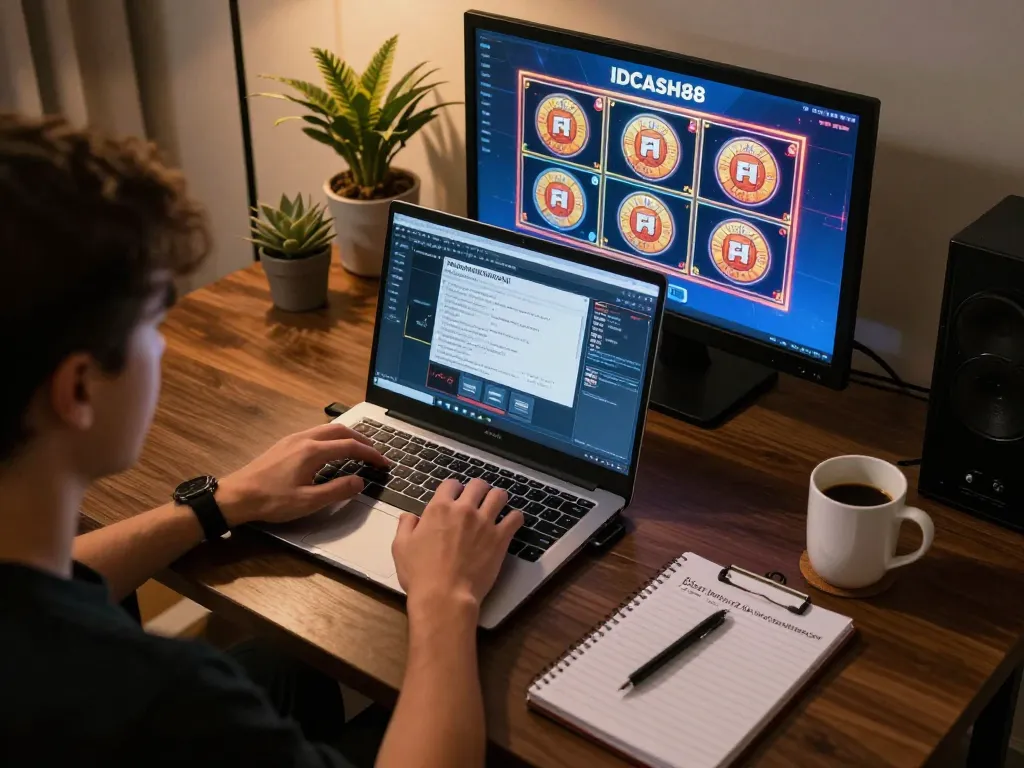 Engaging online gaming scene with IDCASH88 slot interface showing strategic gameplay