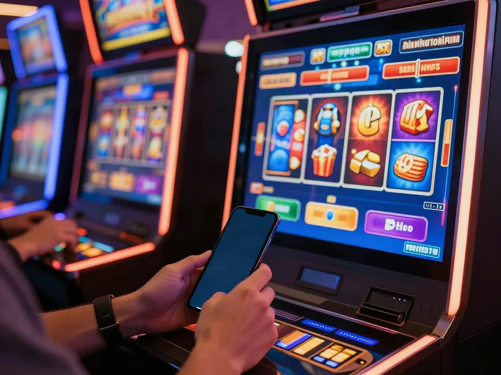 Engaged player enjoying slot online games on a modern casino interface.