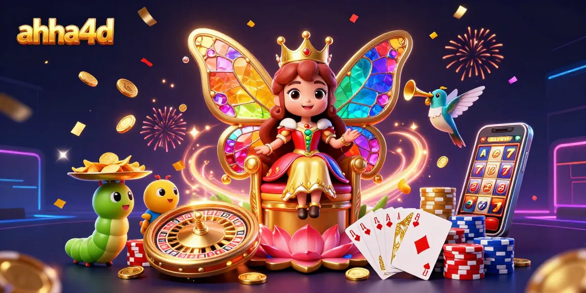 Enjoy the thrilling gameplay of ahha4d as the butterfly queen presides over a vibrant casino scene.