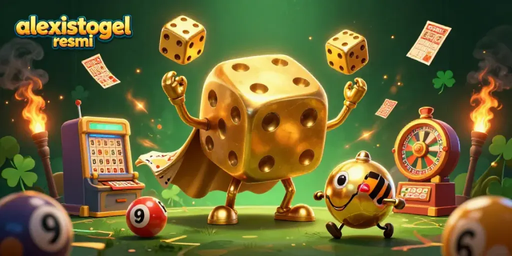 Memenangkan jackpot dengan alexistogel resmi sambil berinteraksi dengan golem dadu emas dan elemen togel lainnya.