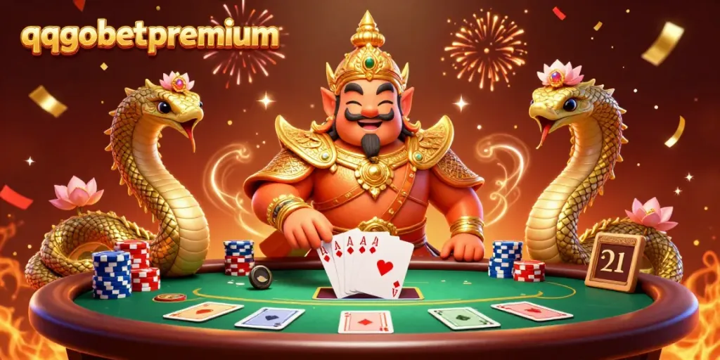 Experience excitement at QQGOBET with this rich 3D scene showcasing vibrant gambling elements.