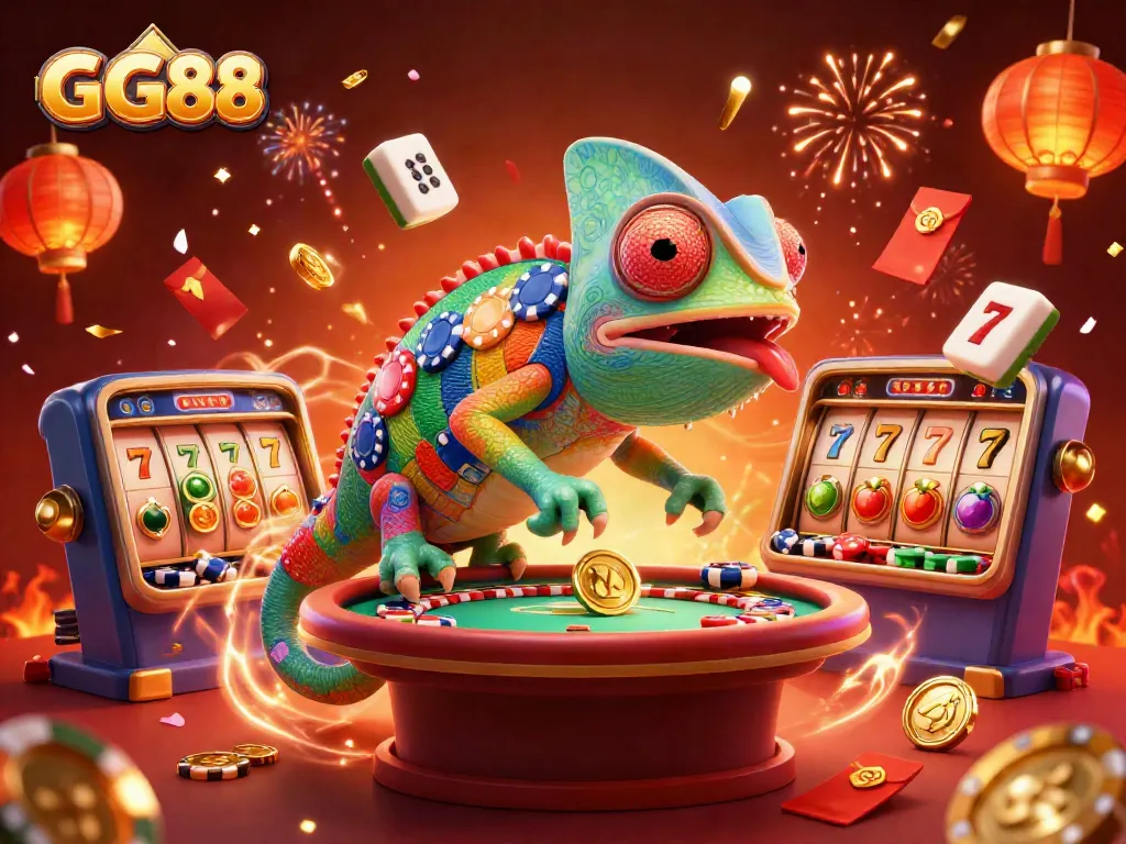 Experience the thrill of GG88 with a vibrant casino scene, showcasing dynamic game elements and a lively atmosphere.