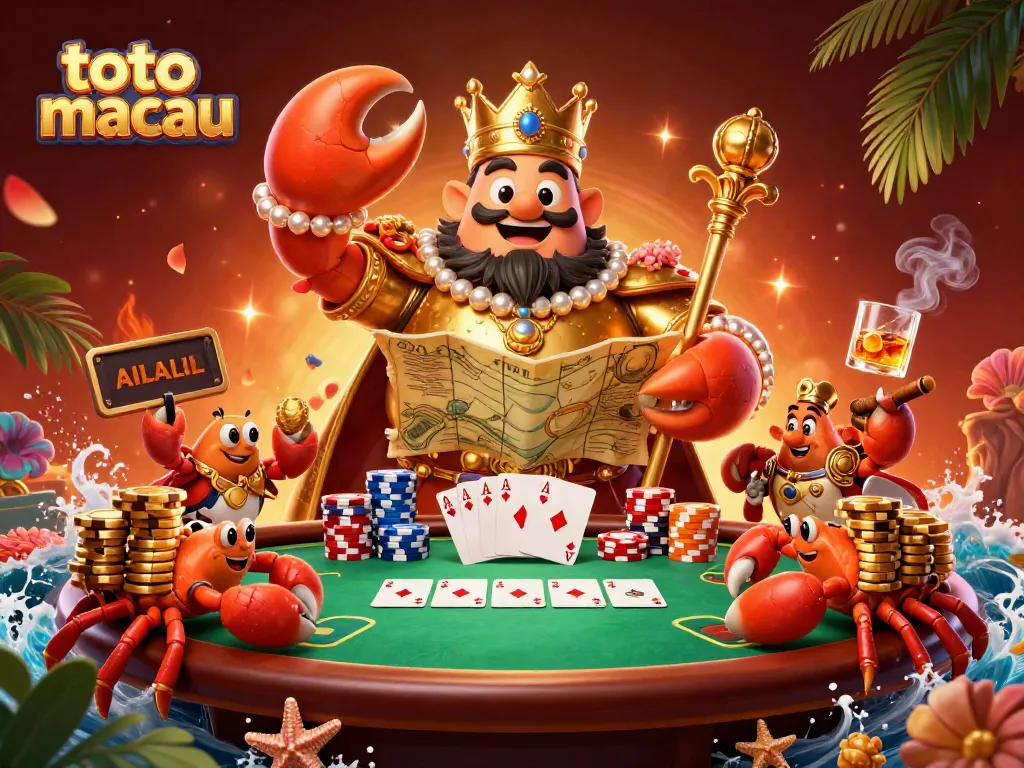 Menghadirkan toto macau dengan karakter kepiting emas mega besar dan elemen kasino yang mengesankan, menciptakan suasana permainan yang menakjubkan.