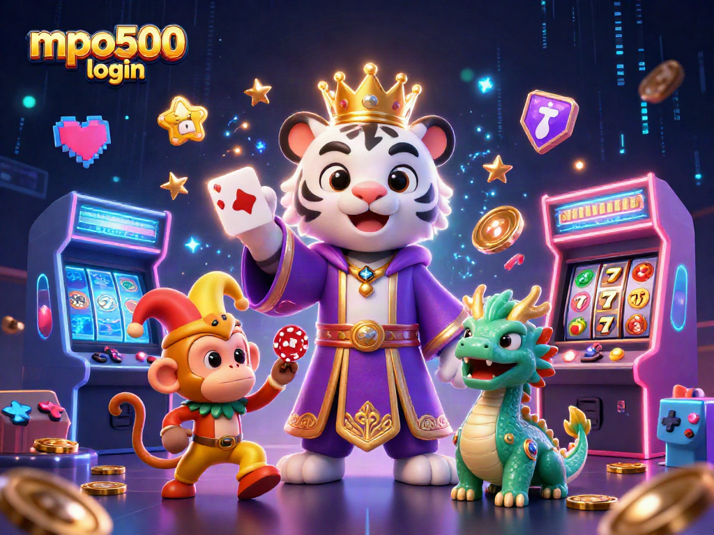 Masuk ke mpo500 login dengan visual menarik dari harimau putih elegan dan aktivitas judi.