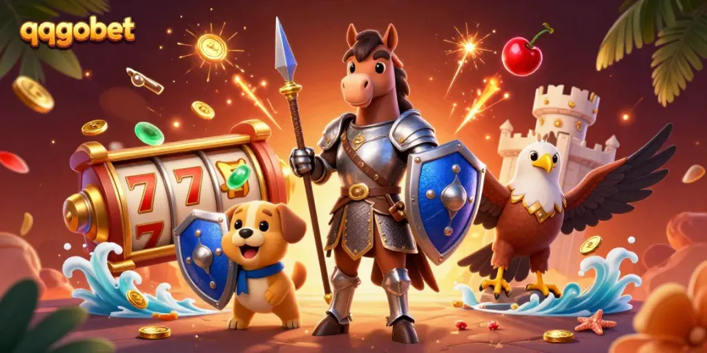 qqgobet menghadirkan karakter ksatria, anak anjing, dan burung elang di kasino online dengan elemen permainan yang menakjubkan.