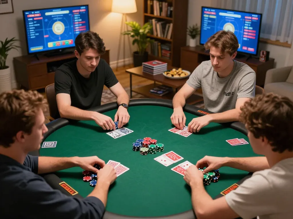 NAGA2000 players engaging in an intense online poker session, showcasing strategy and excitement.