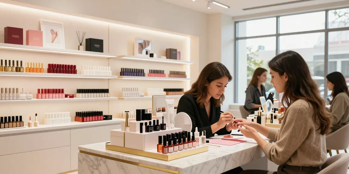 Menampilkan produk LUXURY12 di toko kecantikan mewah yang elegan.