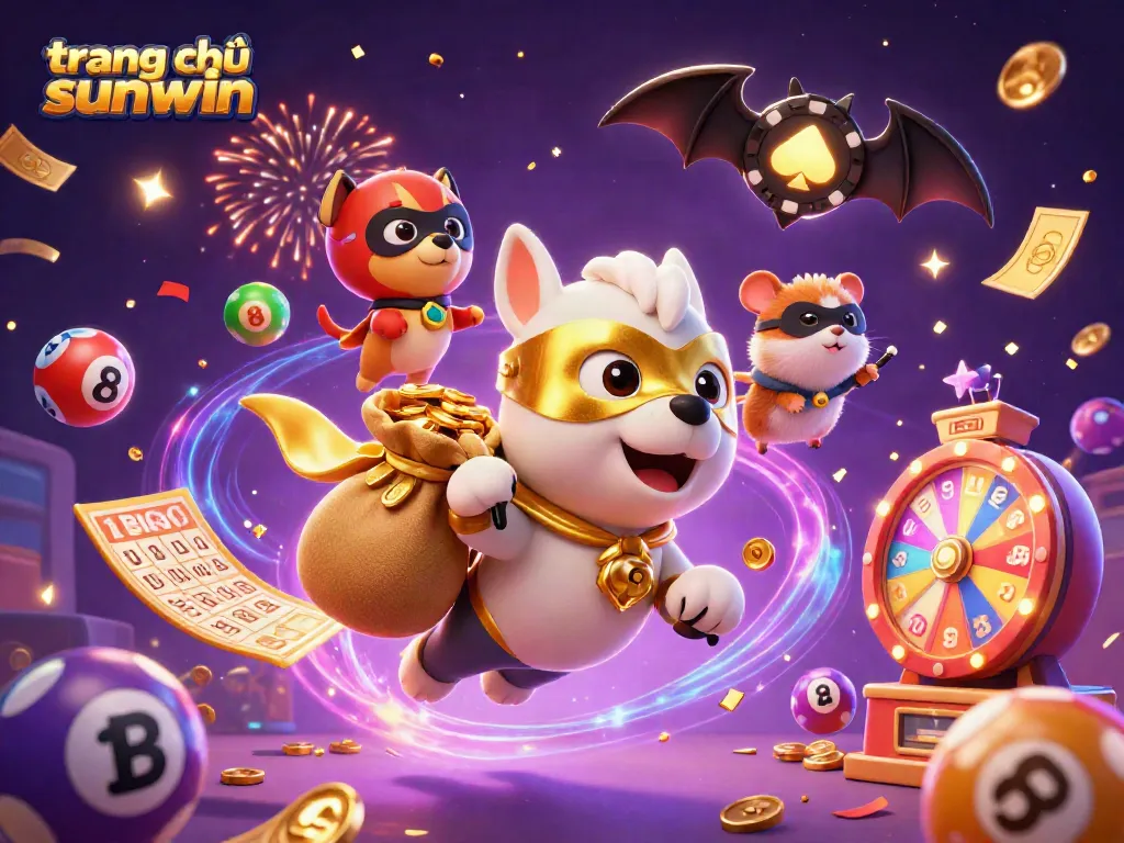 Win big with trang chủ sunwin in this 3D illustration showcasing vibrant gaming elements and characters.
