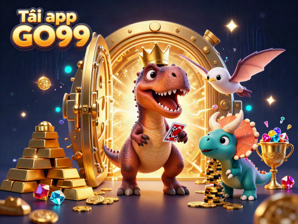 Tải app GO99 and enjoy vibrant casino gaming experiences with colorful characters and rich treasures.