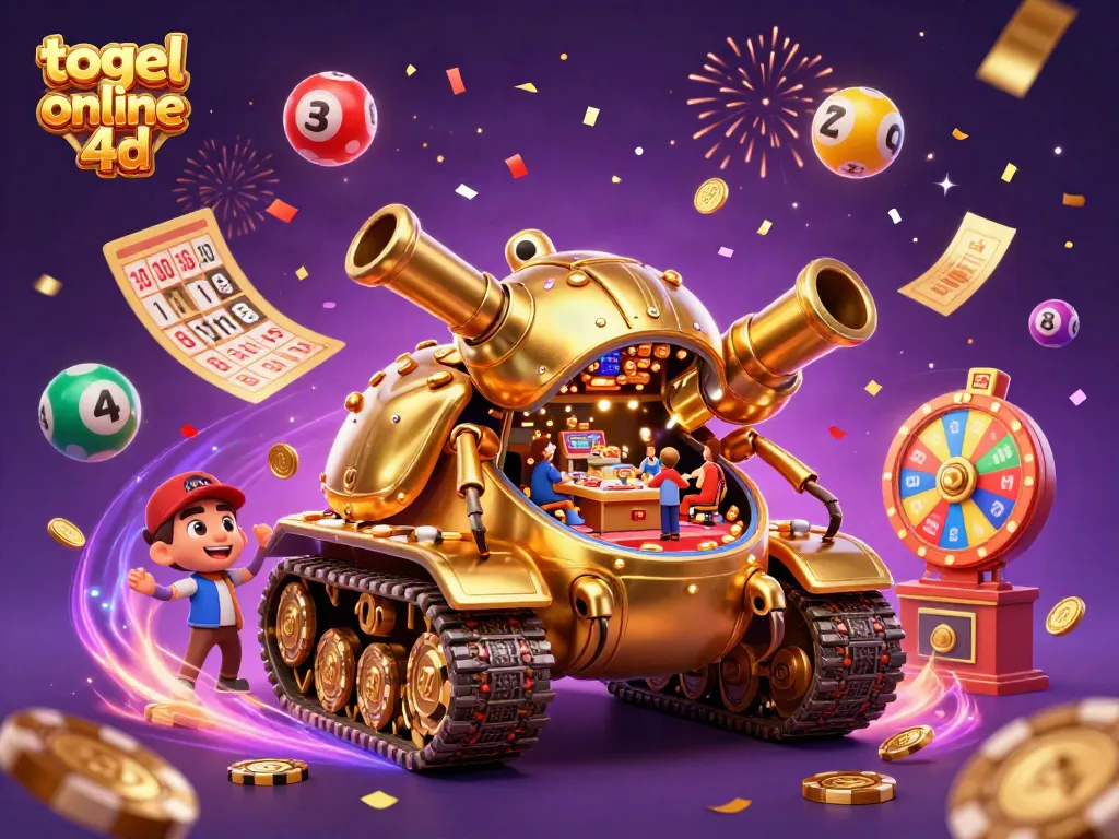 Permainan togel online 4d dengan mesin lotre yang menarik dan bola warna-warni muncul secara dinamis.