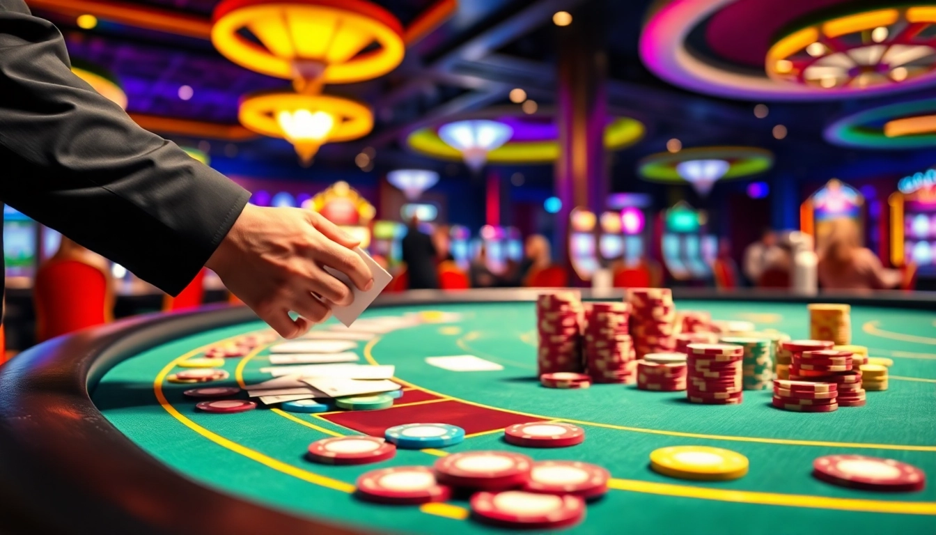 Menggoda para pemain di meja kasino dengan gta togel dan taruhan berwarna-warni yang mencerminkan kemenangan.