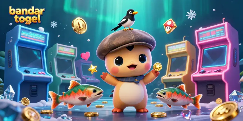 Mengambil peluang dengan bandar togel di ilustrasi kasino 3D yang cerah dan dinamis.
